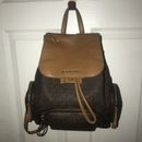 Michael Kors BROWN ACORN Abbey Leather Adjustable Strap Cargo Backpack READ!!!