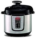 Tefal All-in-One 25-in-1 Electric Pressure Cooker, Multi Cooker, Slow Cooker, Steam, Reheat, Stew, Bake, Browning, 25 programs, Recipe Book Included, 6 Litres, Black/Stainless Steel, CY505E40