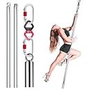 Flying Dance Pole Removible 360 Rotating Portable Aerial Fly Dancing Pole for Performance Acrobatics Studio 45mm Silver Flying Pole 2 Metre Long