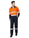 CLUB TWENTY ONE Men's Dual Color Cotton Boiler Suit Uniform (Orange and Navy, X-Large) Coverall Dangari Overall
