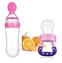 WATERFOWL Baby Fruit Nibbler and Feeder/Baby Fruit Nipple/Pacifier/Soother 6-18 Months (Pink/Pink)