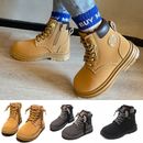 Boys Work Boot Lace Up Hiking Boots Girls Round Toe Comfort Outdoor Casual