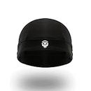 SKULLFIT - Helmet Skull Caps for Men Bike Head Caps, Inner Helmet Liner, Sweat Wiking Cooling Hair Cap for Cycling, Biking, Summer Helmet Cap (Black)