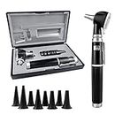 SCIAN New otoscope Kit - Professional Diagnosis otoscope with Optical Fiber Light, 3x Zoom, 4 peep Head size, Pocket Medical otoscope for Children, Adults, pets