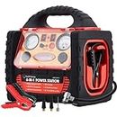 Tyrell Chenergy 1800 Peak Amp Portable Power Station Jump Starter,with 260 PSI Tire Inflator/Air Compressor,400W Power Inverter Dual AC/DC Ports,2.1A USB Port,Battery Clamps