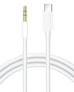 LAX USB C to 3.5mm Audio Aux Jack Cable, USB Type C to 3.5mm Headphone Car Speaker Stereo Cord Compatible with iPhone 15 Pro Max, Galaxy S23 S22 Ultra, iPad Pro/Air, Pixel 5, 3.3ft (White)