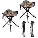 TANGZON 2 Pack Folding Tripod Stools, Portable 3 Legged Compact Camping Stool, Outdoor Hunting Blind Canvas Stool Slacker Chair for Fishing Hiking Picnic BBQ Travel Backpacking