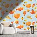 YANFENQI Papel Tapiz para Muebles De Madera Fall Leaf Wall Paintings Wall Decor Tv Background Whole New Look (W) 78.7" X(H) 78.7"