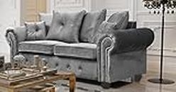 Huge Sale | Dark Grey Plush Fabric sofas 3 seater and 2 seater sofa sets For Living Room (3 seater sofa)