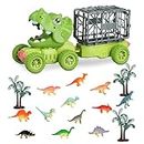 Dinosaur Truck Toy for Kids 3-6 Years Old, Dinosaurs Transport Car Carrier Truck with 12 Mini Dinosaurs,3 Trees,Car Toddler Toys,Sensory Educational Dinosaur Toy for 3+ Year Old Boys Girls Gifts
