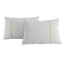 Stoa Paris Cotton Pillow Cover Set of 2, Aesthetic Home Décor White and Orange Pillow Covers, Bedroom Pillow Cases Made of Soft Natural, Cool and Breathable Cotton Fabric (18 x 27 inches)
