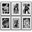 MONOKO® - Lot de 6 posters muraux modernes pour salon - Noir et blanc - Pour chambre à coucher - Ensemble de 6 tableaux muraux en format A4 - Coco - Sans cadre