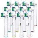 Banavos Replacement Toothbrush Heads Classic Round Brush Heads Replacement Refills Compatible with Braun Oral B Electric Rechargeable Toothbrushes, 12 Pack with 4 Hygienic Caps