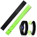 Replacement Heart Rate Monitor Armband Straps 20mm Soft Strap Adjustable Arm Wristband, OTF Burn Orange Theory Fitness Waterproof Arm Wrist Band, OT Beat Heart Rate Monitor Band (Black and Green)