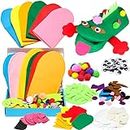 WATINC 6Pcs Hand Puppet Making Kit for Kids Art Craft Felt Sock Puppet Creative DIY Make your Own Puppets Pompoms Wiggle Googly Eyes Storytelling Role Play Party Supplies Christmas Gift for Girls Boys