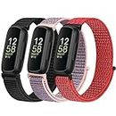 WNIPH Nylon Bands Compatible for Fitbit Inspire 3/Inspire 2/Inspire/Inspire HR/Ace 3/Ace 2 Bands, Breathable Sport Replacement Straps Soft Adjustable Solo Loop Nylon Wristband for Women Men Kids