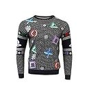 NUMSKULL Unisex Official Playstation Symbols Black Knitted Christmas Jumper for Men Or Women - Ugly Novelty Sweater Gift