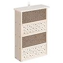 Navaris Bee House for Garden - 10.2" x 15.8" Bee Hotel for The Garden - Nesting Tubes Box with Holes for Carpenter Bees, Pollinating Bees, Mason Bees
