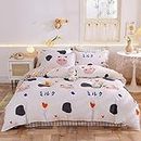 TOUMARY Bedding Sets Single Bed Double,Bedding Set, Duvet Cover Sets Print Flat Sheet with Pillow Cover Bedroom Apartment For Men and Women 200 * 230cm(4pcs)