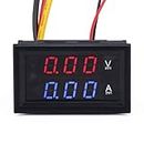 Electrobot LED Digital Voltmeter Ammeter, Mini DC Digital Multimeter 100V 10A, Blue Red LED Amp Dual Digital Display Volt Meter Gauge, Car Current Monitor Tester 0.28"