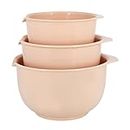GLAD Mixing Bowls with Pour Spout, Set of 3 | Nesting Design Saves Space | Non-Slip, BPA Free, Dishwasher Safe Plastic | Kitchen Cooking and Baking Supplies, Blush