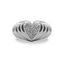 Haus of Brilliance .925 Sterling Silver 1/6 Cttw Round Diamond "Heartbeat" Heart Band Ring - I-J Color, I3 Clarity - Size 6 - Grey - 6