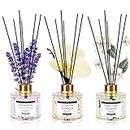 Soul & Scents Lavender, Vanilla and Jasmine Reed Diffuser Set-120 ml with 6 Sticks Each | Fragrance for Office, Home, Gym and Yoga | Mood Enhancer (Combo Pack of 3)