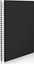 AIDER Notebooks | 160 Pages Ruled Paper | A4 Size Paper | Spiral Binding Single Line Book | Useful as Writing Book, Rough Copy, School, Home & Office Notes (Pack of 2, Black)
