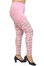 PINKSHELL Women’s Straight Fit Designer Full lace Ankle Length Legging/Elegant Women Solid viscou Lycra Super Quality Sexy net Keeps You Look hot, Fancy/Elegant Legging (Large, Pink)