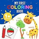 My First Coloring Book: 12 Months Old and plus : Coloring Book with Thick Outlines for Babies and Toddlers (animals, fruits & vegetables, vehicles, household objects, clothes ...)