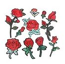 Patchs En Tissu Coudre Et Broderie 10Pcs Embroidered Cloth Label Rose Patch Stickers Clothing Accessories Luggage Accessories Diy Hand Account Stickers Embroidery Cloth Stickers