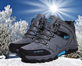 Botas De Invierno Para Hombre Zapatos Cálidos Cuero Impermeable Para Nieve Frio 