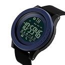 UBERSWEET® Men Sport Smart Watches Multi-Function Pedometer Calorie Bluetooth Digital Watch Distance Remote Camera (Blue)