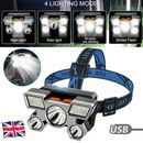 Super Bright Waterproof LED Headlamp USB Headlight Rechargeable CREE Head Torch