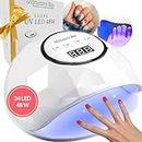 Manucure Box - Lampe UV Ongles Gel 48W, Lampe UV Vernis Semi Permanent, Lampe Led Ongle 24 LED, Machine à Ongles Gummy Base, Catalyseur Ongles, Gel UV, Professionnel, Spécial Pied