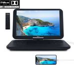 17.6“ Portable Blu Ray DVD Player with 15.4" HD Large Screen Dolby HDMI Battery