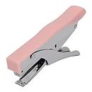 Ergonomic Hand Held Metal Plier Staplers, Frosted Surface Portable Binding - Desktop Stapling Documents Tool(Pink)