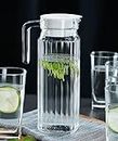 Paksh Novelty Sparkling 1.1L Glass Pitcher with Lid : Premium Juice & Water Carafe for Iced Tea, Beverages, Milk, Lemon & More (PAKSH JUG (A))