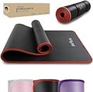DH FitLife Tapis d'entraînement, fitness, yoga, gymnastique - 183 x 61 x 1 cm - Extra résistant à la déchirure - Antidérapant et épais (noir)