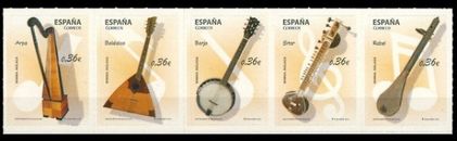España Spain 4710/14 2012 Instrumentos musicales de cuerda Arpa Sitar  Banjo MN