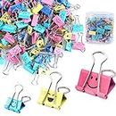 【80pack】Binder Clips, Limque Paper Clips,Paper Clamps with Colored Cute Hollow Smiling Face,80 Pcs Assorted Size Clips, for Office,Teacher Gifts and Kitchen