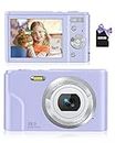 48MP Autofocus Digital Camera with 32Gb Card for Kids, Purple, 1080P Portable Camera Vlogging Camera Compact Mini Cameras for 4-10 Year Old Student, Boy, Girl