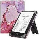 HGWALP Universal Stand Case for 6-6.8 inch eReaders,Premium PU Leather Sleeve Stand Cover with Handstrap Compatible with All 6" 6.8" Paperwhite/Kobo/Tolino/Pocketook/Sony E-Book Reader-Marble Pink