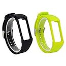 RuenTech 2Pcs Band intended for Polar A360 Replacement Bands, Soft Silicone Strap Sport Wristband intended for Polar A360 and A370 Fitness Tracker (Black&Lime)