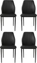 2PC/ 4PC Modern PU Leather Armless Chairs for Dining Kitchen Room w/ Steel Leg