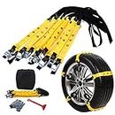 PrettyQueen 10 Pcs Snow Tire Chains for Car, Adjustable Snow Cable Chains Universal Fit for Most Car/Jeep/Truck/SUV, Width 185-295mm/7.2-11.6 inches