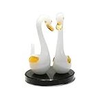 MARBOGLASS India Pair of Beautiful White Duck Figurine, Statue, Showpiece Handmade Opal Glass Showpiece for House Decoration, Gift(3 inch)