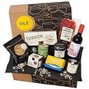 jamon.de Geschenkbox Olé gefüllt mit spanischen Delikatessen I Präsent mit hochwertigem Serrano-Schinken, ausgesuchten Tapas-Klassikern & Rotwein aus Spanien