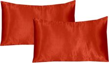 My home store Satin Silk Pillow Case Red 2 Pack - Christmas Home Decor Pillow -