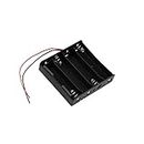 CentIoT - 4S x 18650 Four Cell in Series Lithium Battery Holder - for 16.8V li-ion Plastic case with Lead Wire Hard pin Spring Retention - 1PCS Black